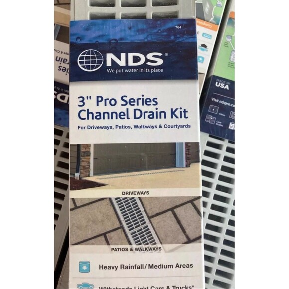 NDS 764 Pro Series 3" Channel Drain & Grate Kit Driveway Patio Walkway - Picture 8 of 8